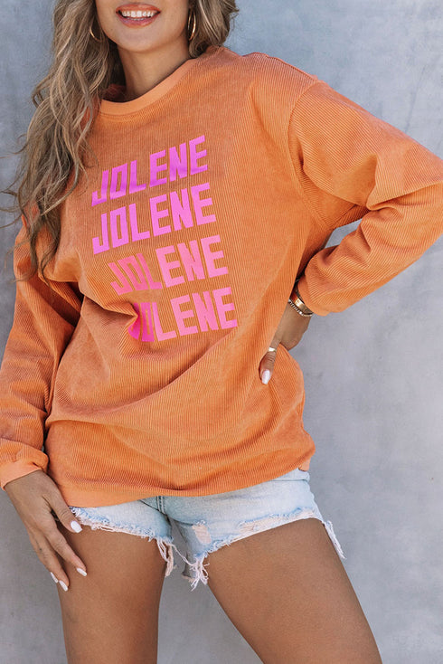 Ribbed Corduroy Oversized Sweatshirt